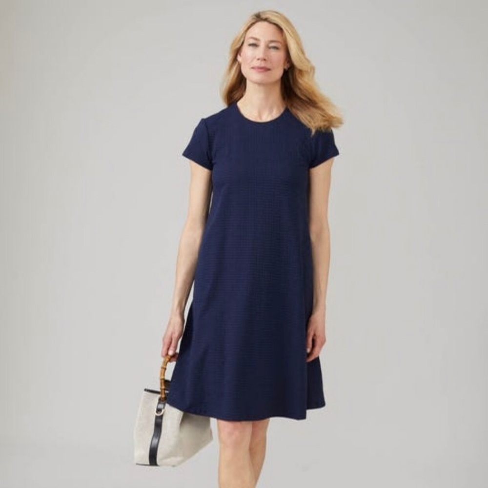 J. McLaughlin Navy Blue Greek Key Dress Size XS